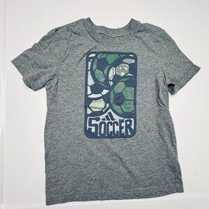 Adidas Grey Short Sleeved Cotton "Soccer" Tee, Size 6- Like New!